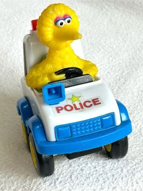 4/$20 Vintage 1988 Tyco Sesame Street Big Bird Pull Back & Go Car